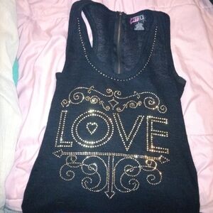 Lipstick Queen Black Top with Gold Zipper